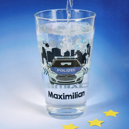 Trinkglas für Kinder mit Polizeimotiv