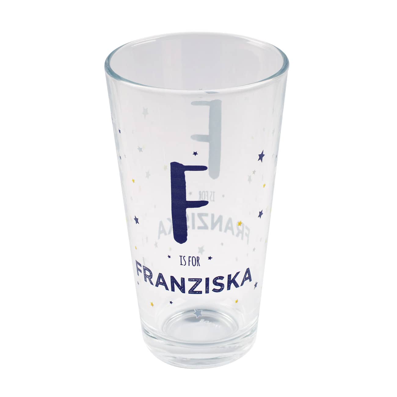 Ihr persönlich bedrucktes Trinkglas mit Wunschname und Wunschdatum