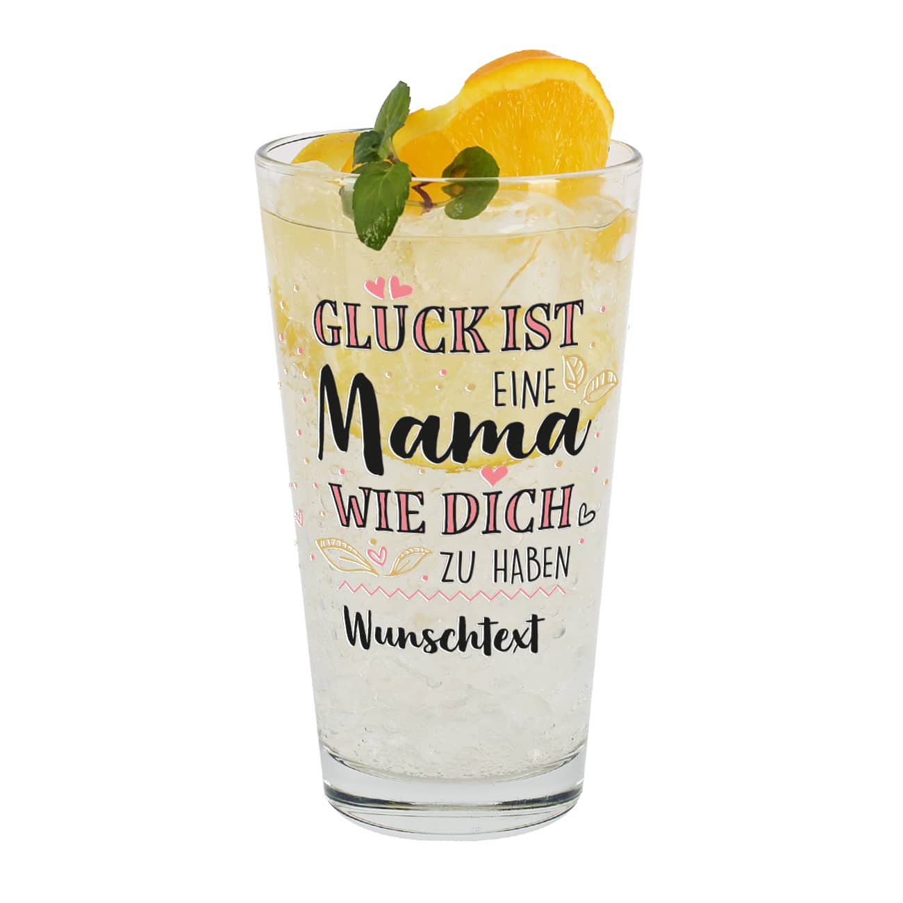Glück ist, eine Mama wie dich zu haben - Trinkglas zum Muttertag