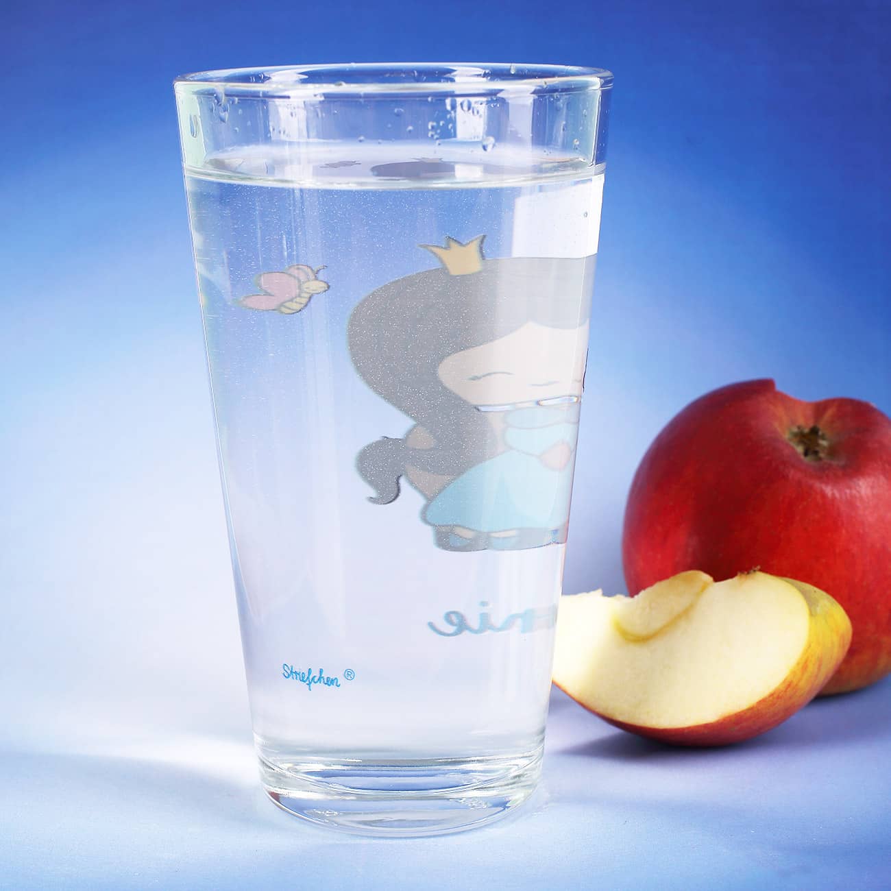 Trinkglas mit Prinzessin und Pferd