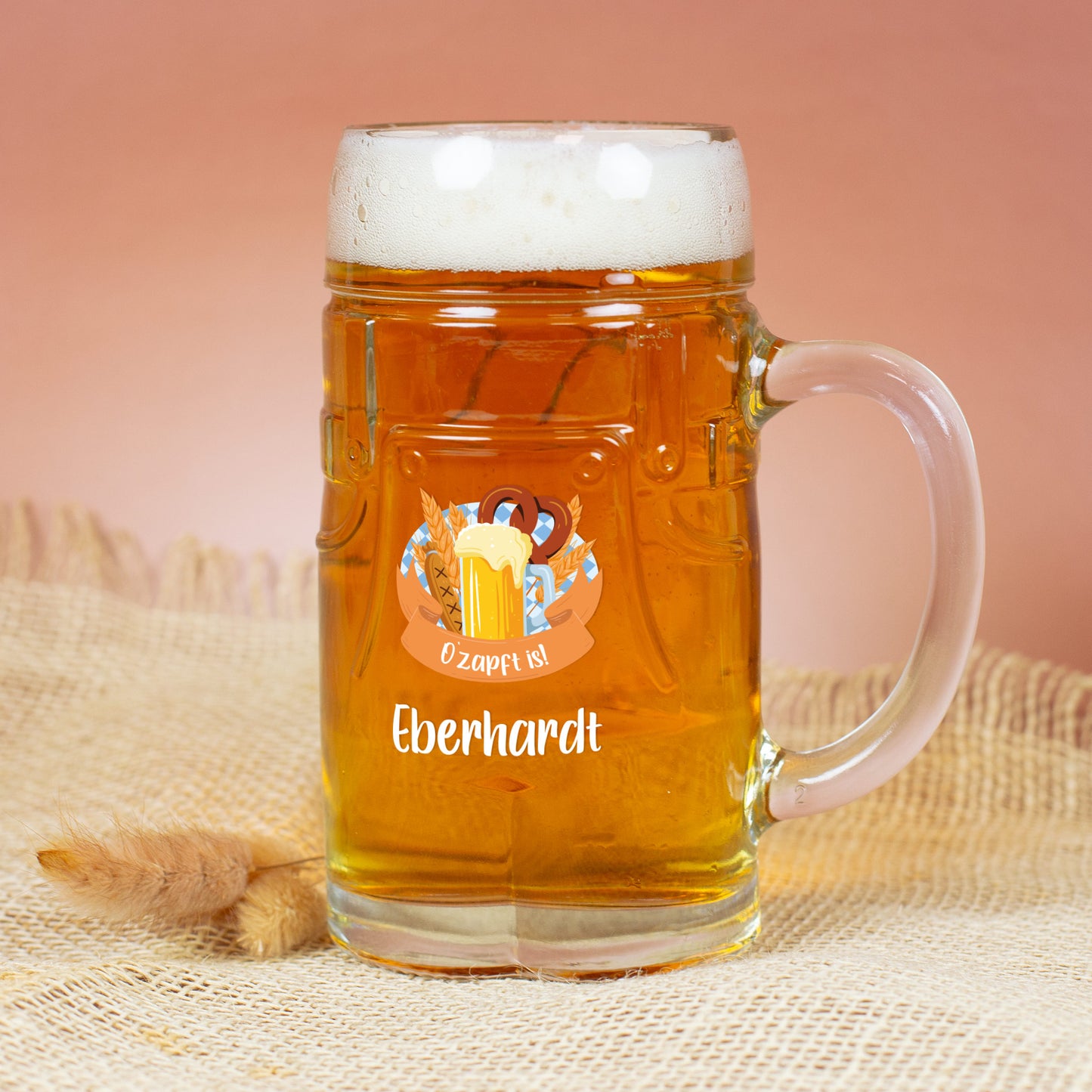 Personalisierter Bierkrug mit Festmotiv und Name Eberhardt – Geschenkidee für Männer