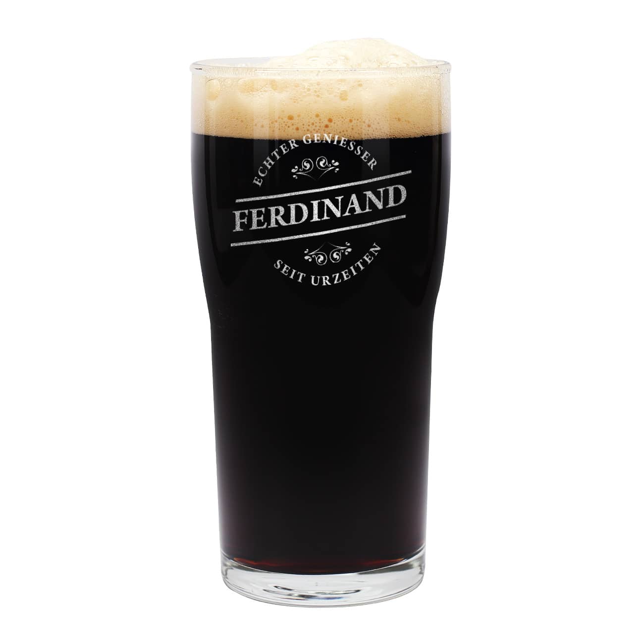 "Echter Genießer seit Urzeiten"-Gravur mit Name personalisiert