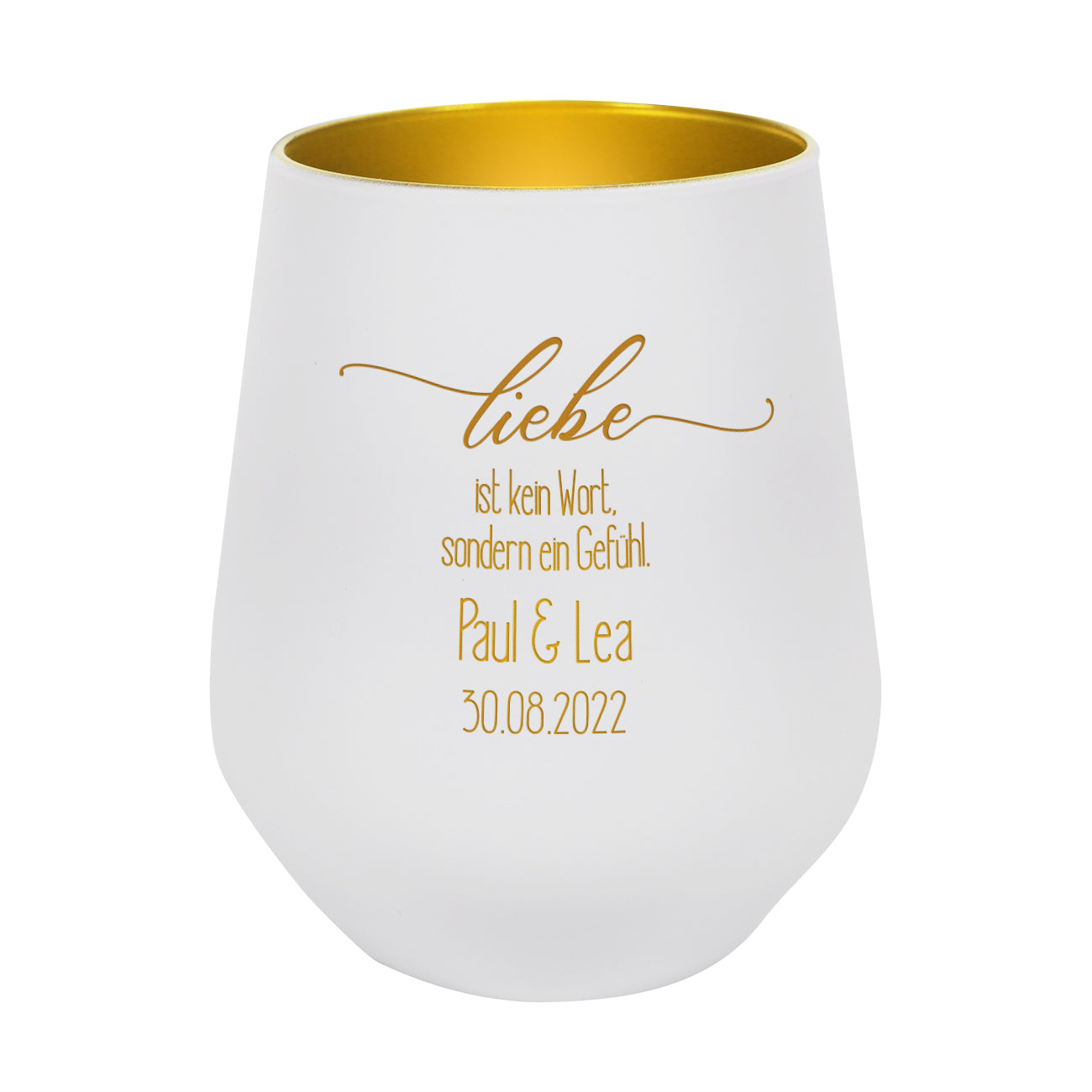 Romantisches Windlicht zur Hochzeit graviert mit Namen und Datum