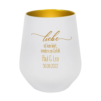 Romantisches Windlicht zur Hochzeit graviert mit Namen und Datum