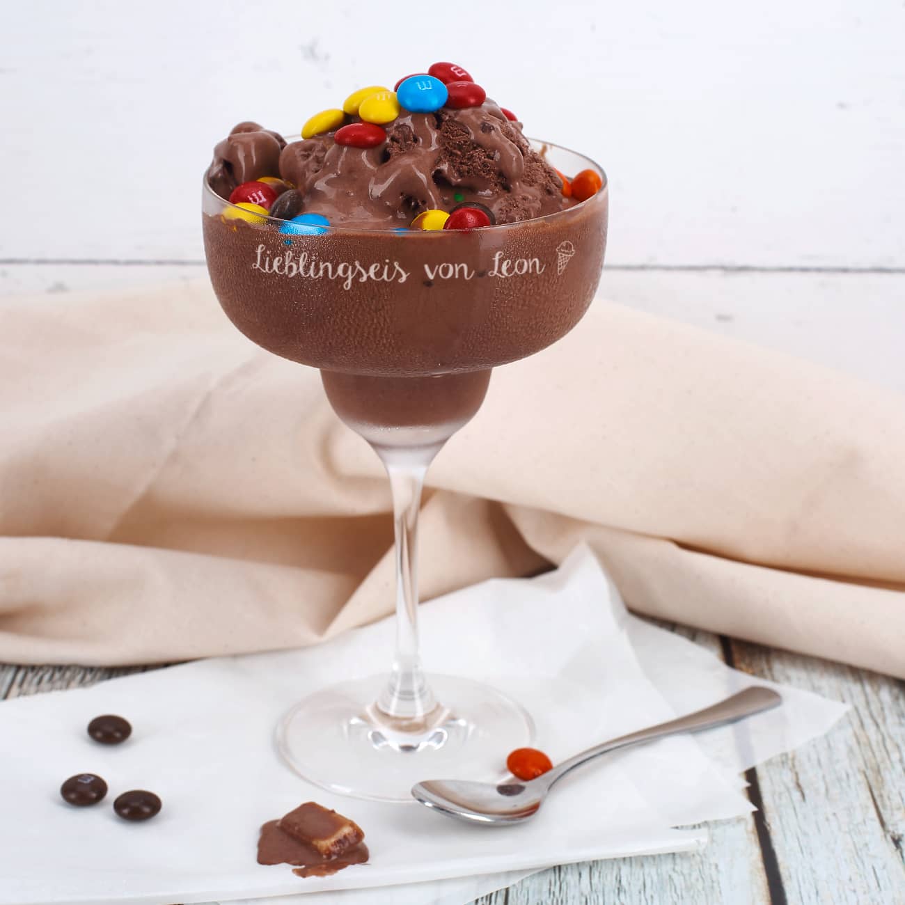 Eisschale graviert mit Name und Spruch "Lieblingseis von"