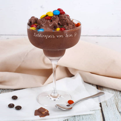 Eisschale graviert mit Name und Spruch "Lieblingseis von"