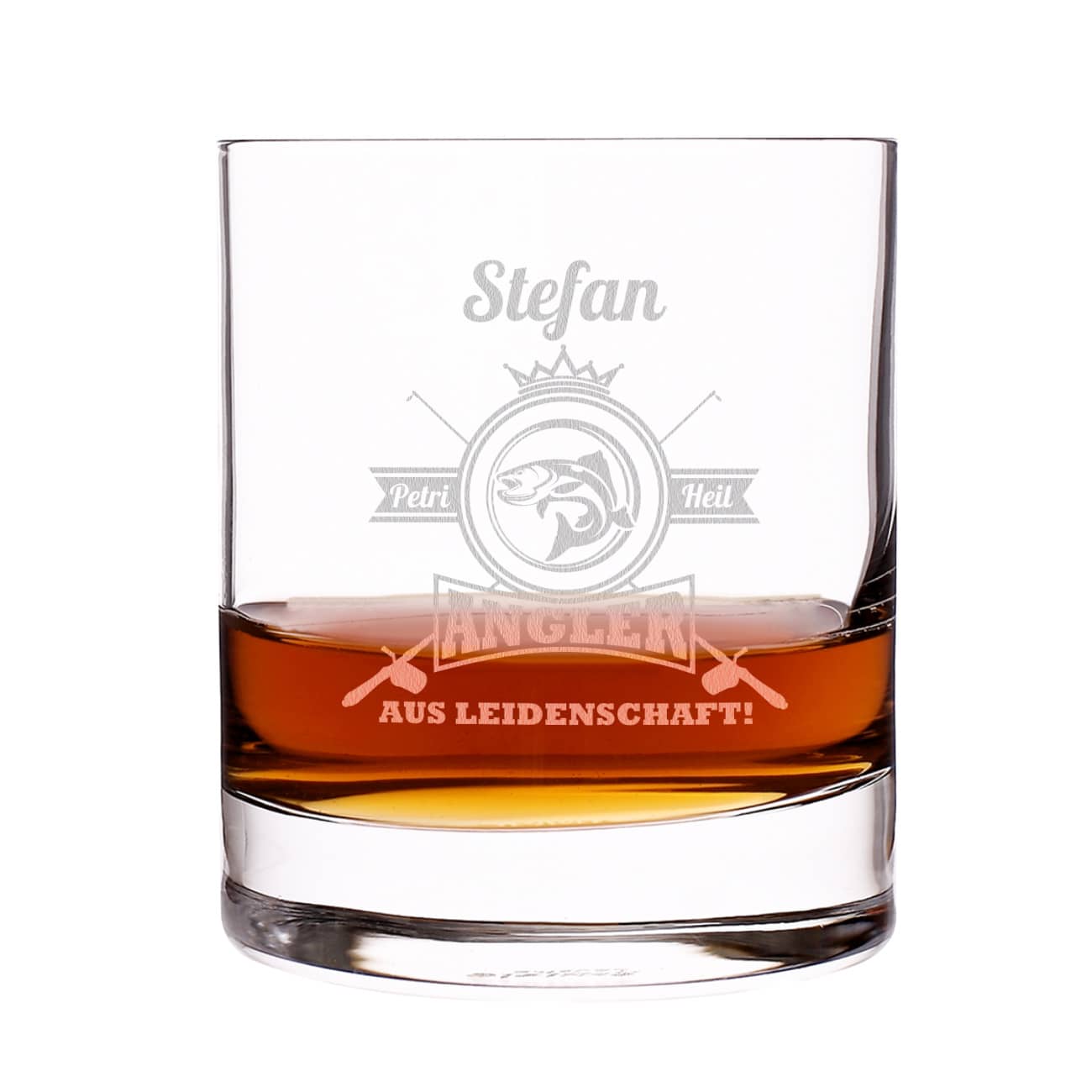 Angler aus Leidenschaft - Whiskyglas mit Name graviert