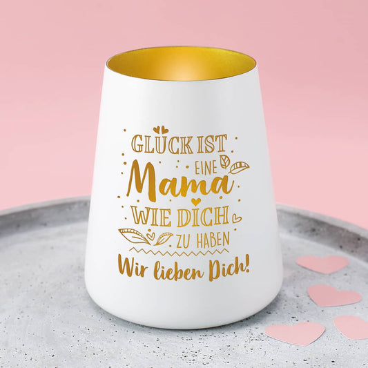 Windlicht als Geschenk zum Muttertag  mit Text nach Wunsch personalisiert