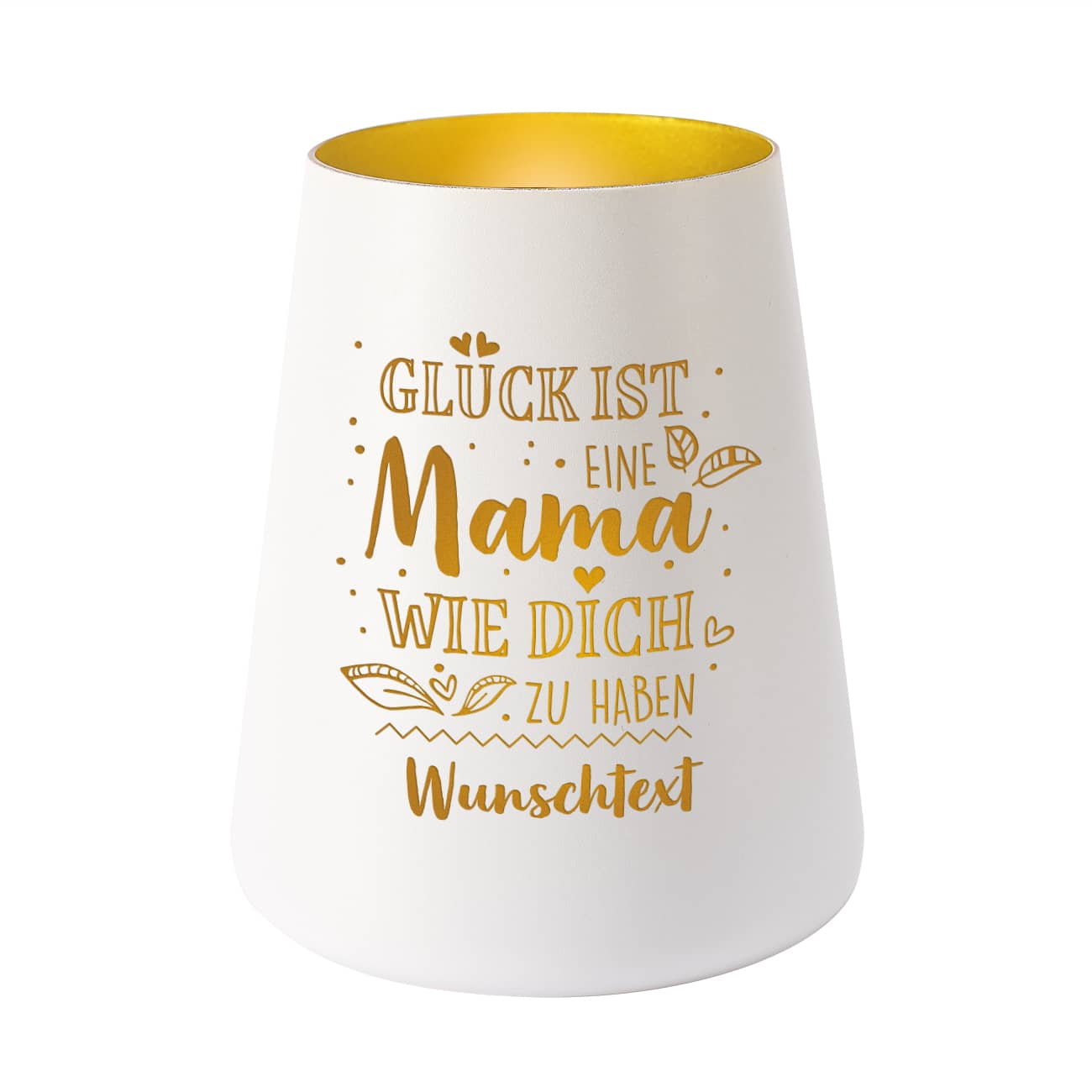 Windlicht personalisiert mit Wunschtext nach Wahl