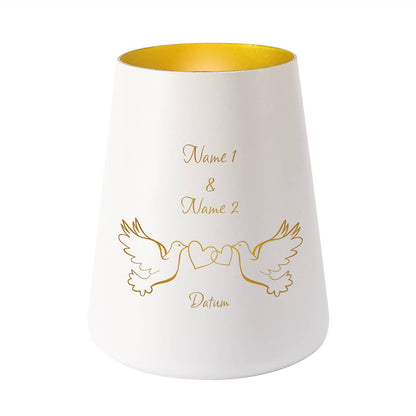 Personalisiertes Windlicht mit Namen und Datum