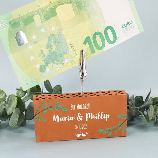 Ziegelstein Geldclip zur Hochzeit