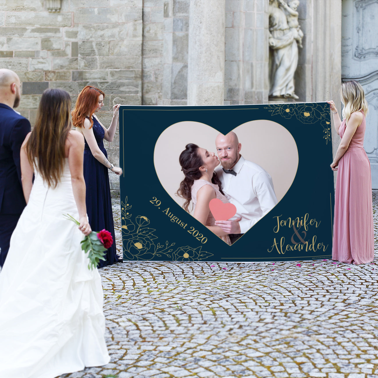 Herzbanner mit Ihrem Foto bedruckt