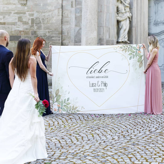 Liebe ist kein Wort, sondern ein Gefühl - Herzbanner zum ausschneiden