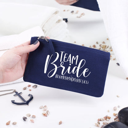 Beautycase mit Namensaufdruck | Team Bride | 5 Farben & Größenauswahl