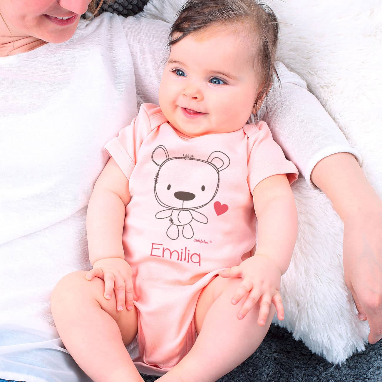 Rosa Body mit Teddyaufdruck