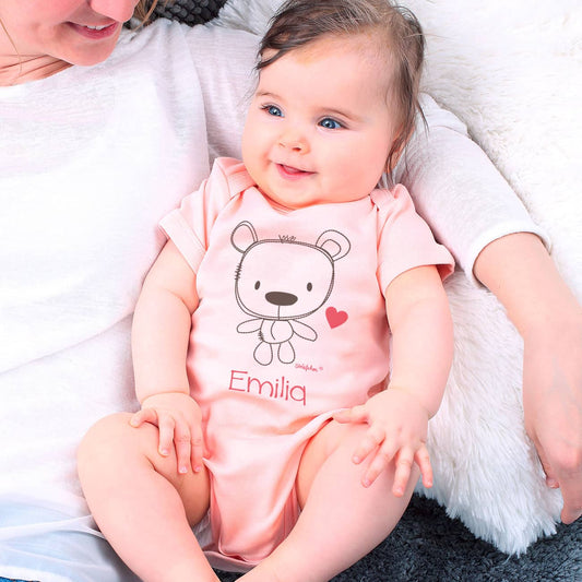 Rosa Body mit Teddyaufdruck