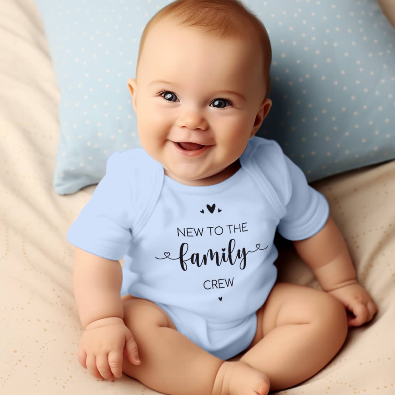Babybody Hellblau mit Personalisierung