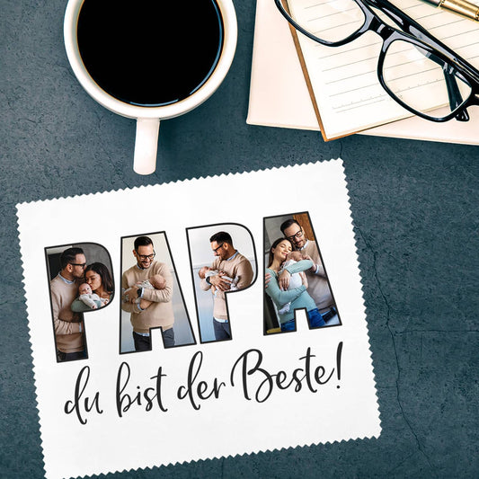 Brillenputztuch für den besten Papa mit Fotos