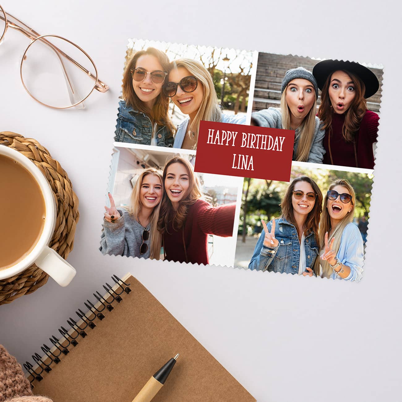 Brillenputztuch mit Ihren Wunschfotos