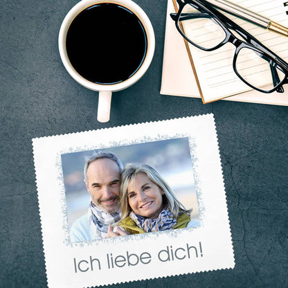 Winterliches Brillenputztuch mit Fotoaufdruck