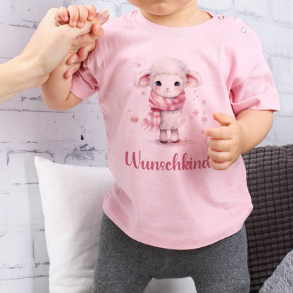 Babyshirt mit Schäfchen und Wunschtext