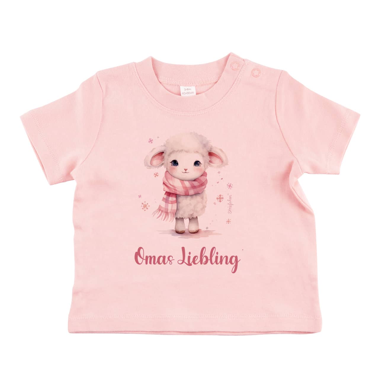 Weihnachtsgeschenk - Babyshirt in Rosa mit Schäfchen und Wunschtext