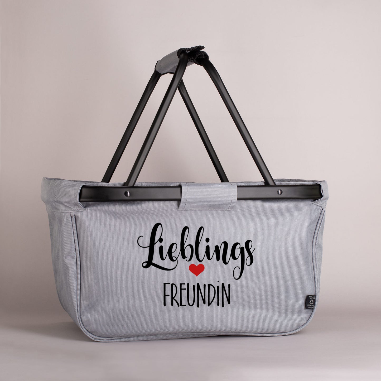 Einkaufskorb mit Lieblings-Motiv und Ihrem Wunschtext bedruckt