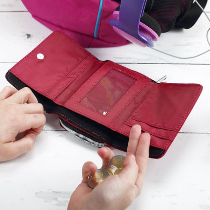 rote Einhorn-Geldbörse innen