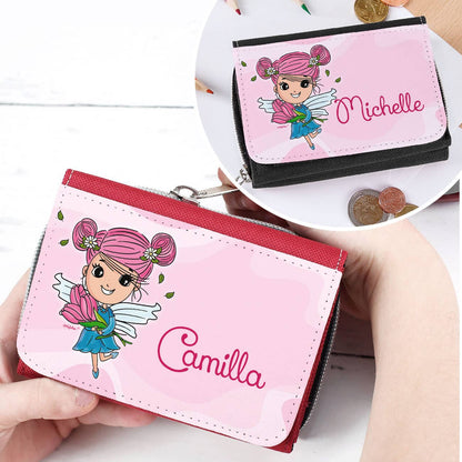 Geldbörse für Kinder mit Tulpenfee Motiv und mit Name personalisiert