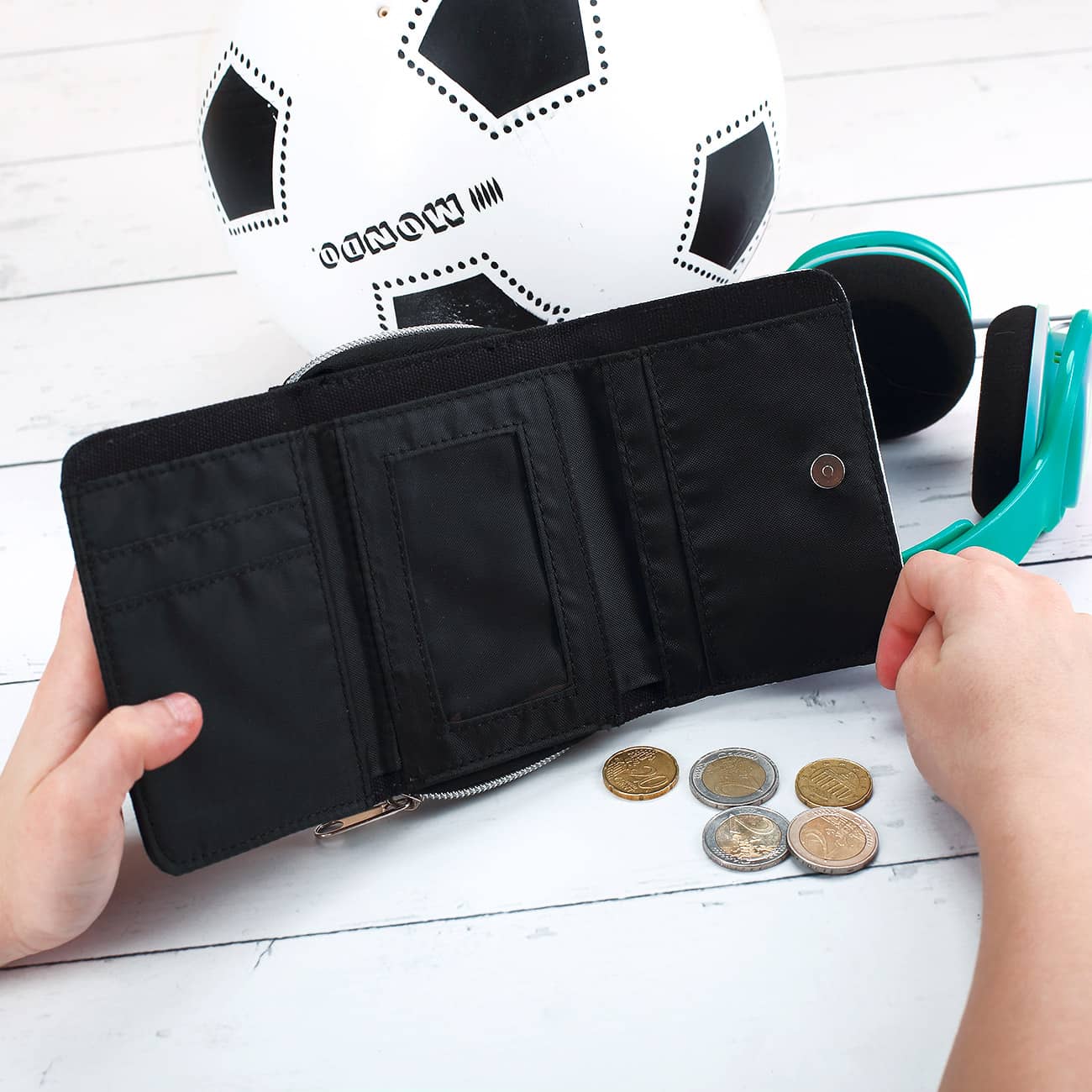 Portemonnaie mit Jeansoptik und Name