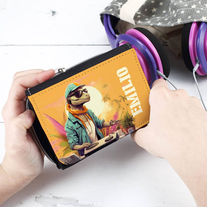 Tolle Geldbörse für Kinder mit DJ-Dino und Name bedruckt