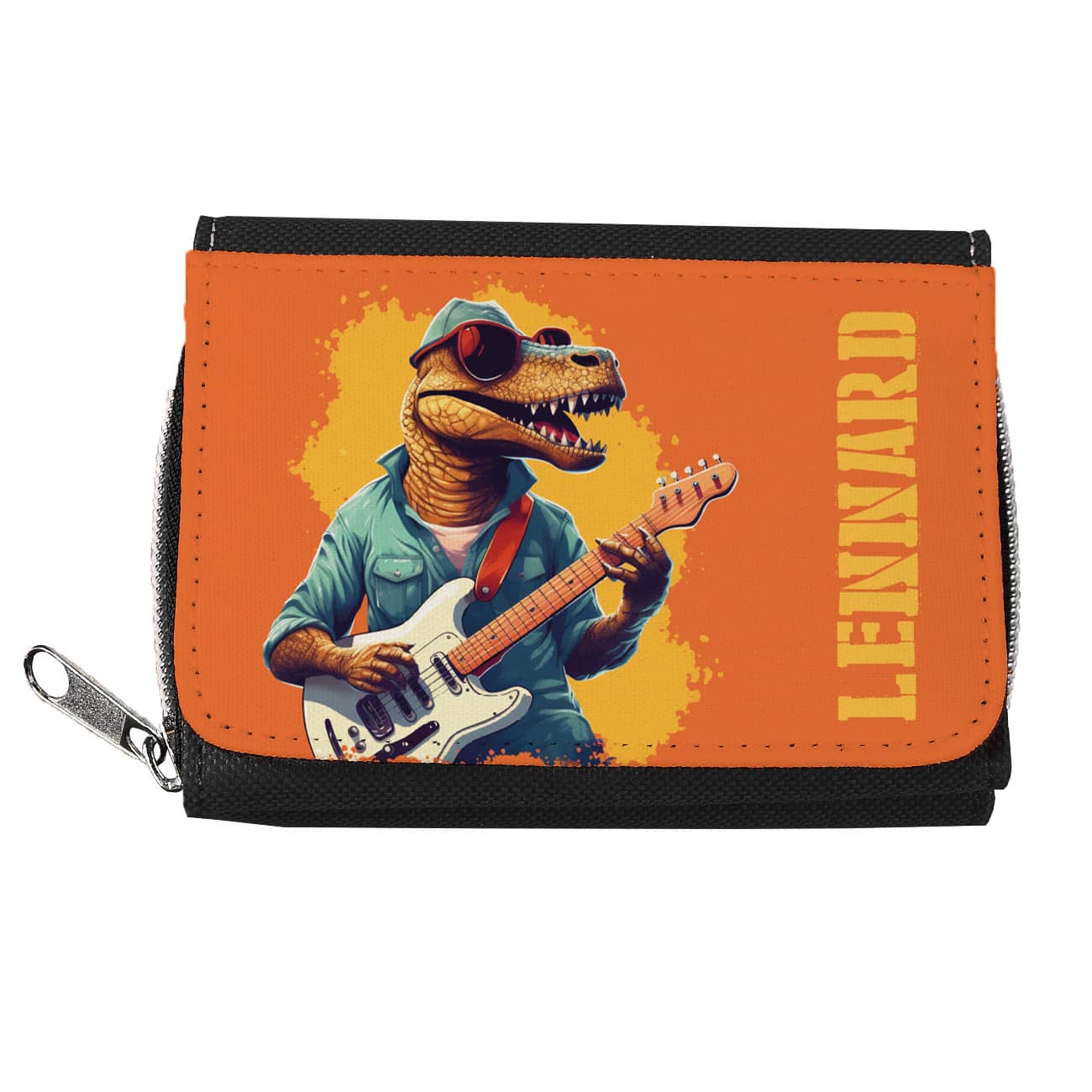 Crazy-Dino - Portemonnaie mit T-Rex und Gitarre