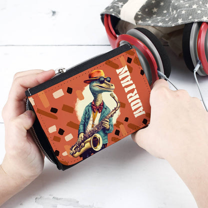 Hammermäßige Geldbörse für Kinder mit tollem Jazz-Dino und Ihrem Wunschnamen