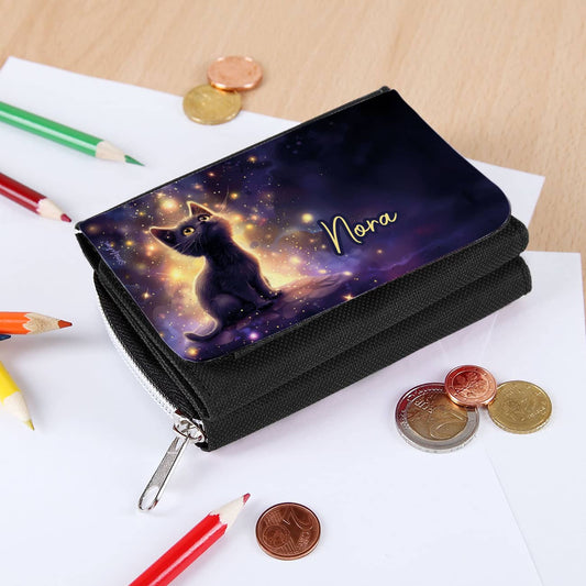 Kinder-Geldbörse mit magischem Kätzchen und Name