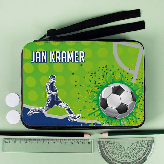 Fußball-Federmappe mit Name