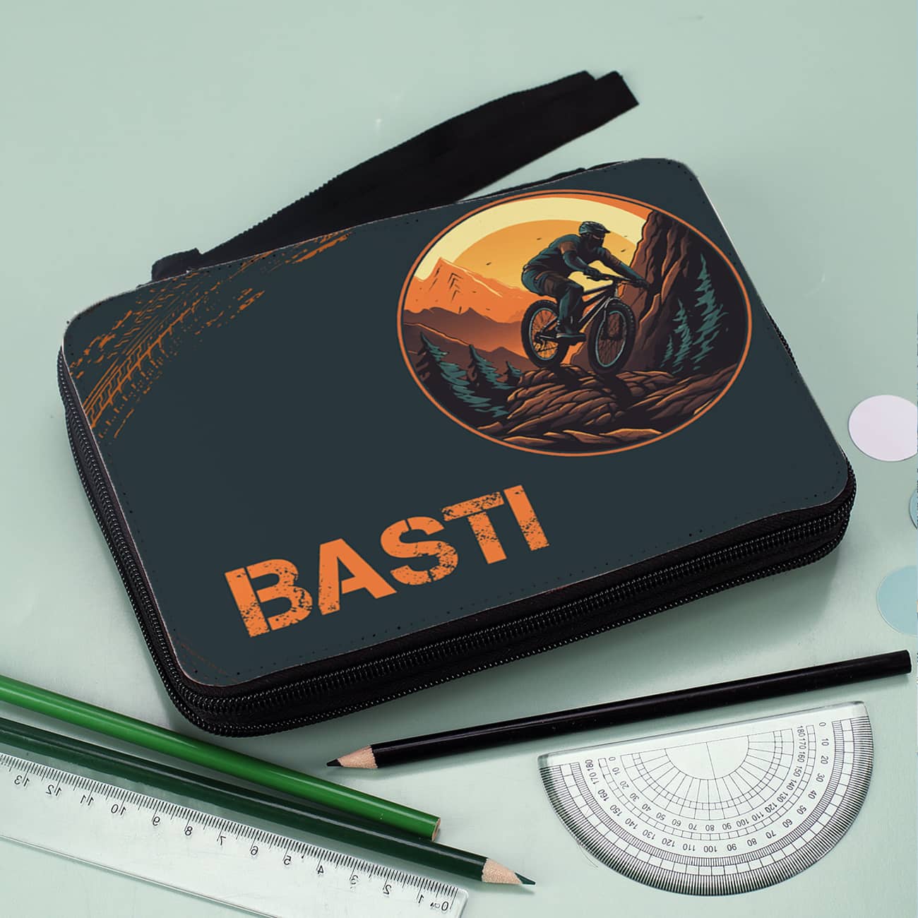 Federmappe Mountainbiker