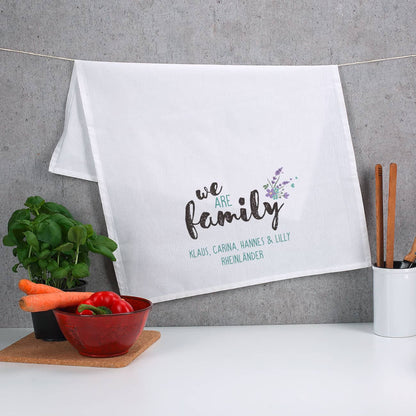 Weißes Geschirrtuch We Are Family