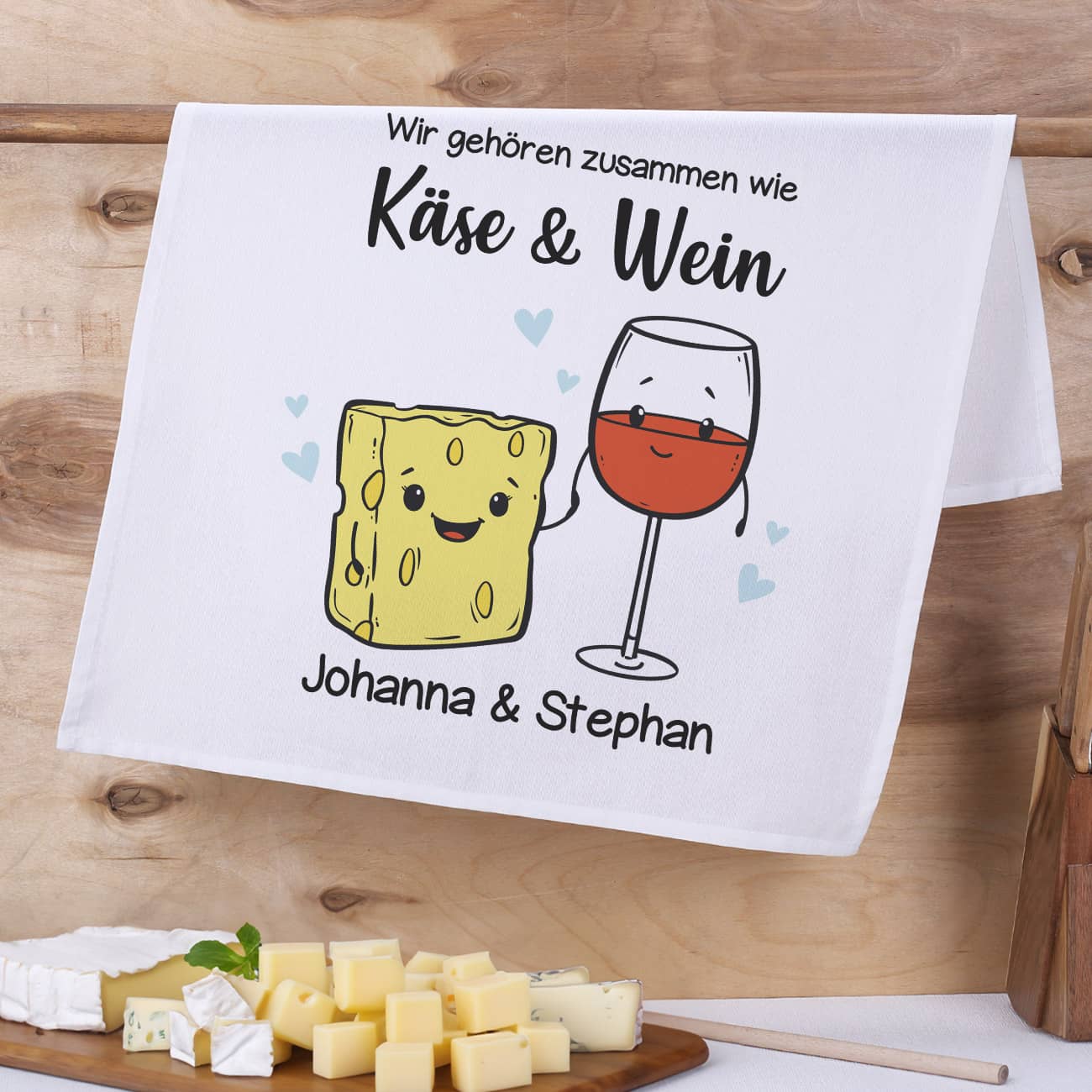 Geschirrtuch aus Baumwolle zum Valentinstag oder zur Hochzeit