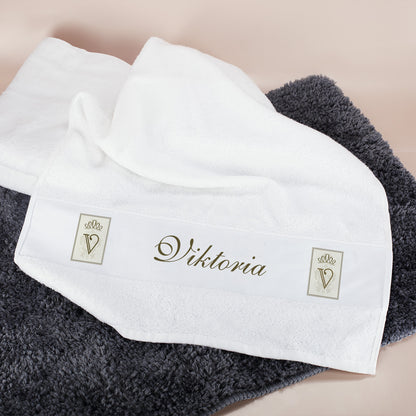 persönliches Handtuch mit Name und Initale