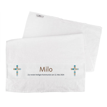Handtuch für Jungen zur Taufe, Kommunion, Konfirmation 