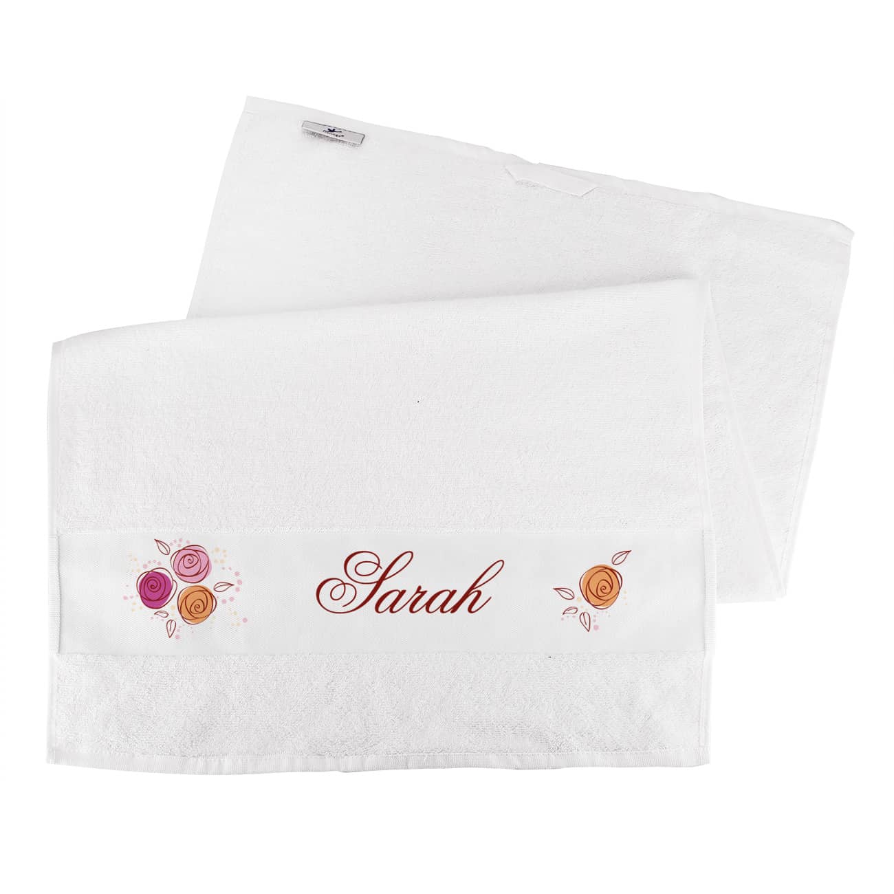 Handtuch mit Name und Rosen