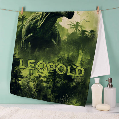 Dinosaurier-Handtuch mit Name