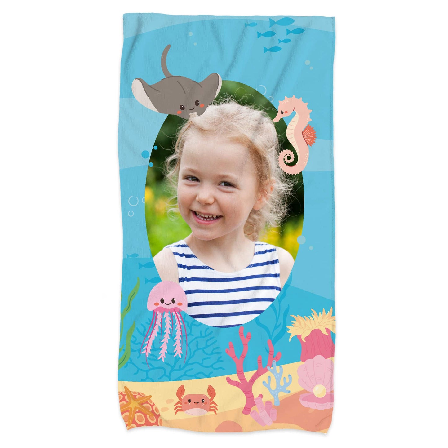Handtuch mit Unterwasserwelt und Foto in 3 Größen
