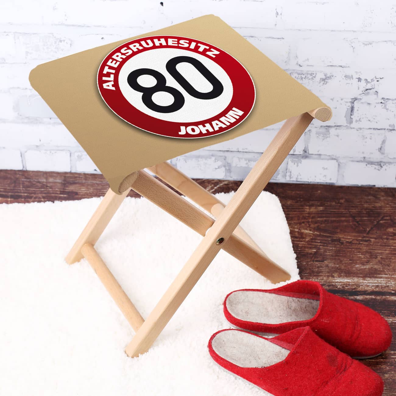 Klapphocker mit Namen zum 80. Geburtstag