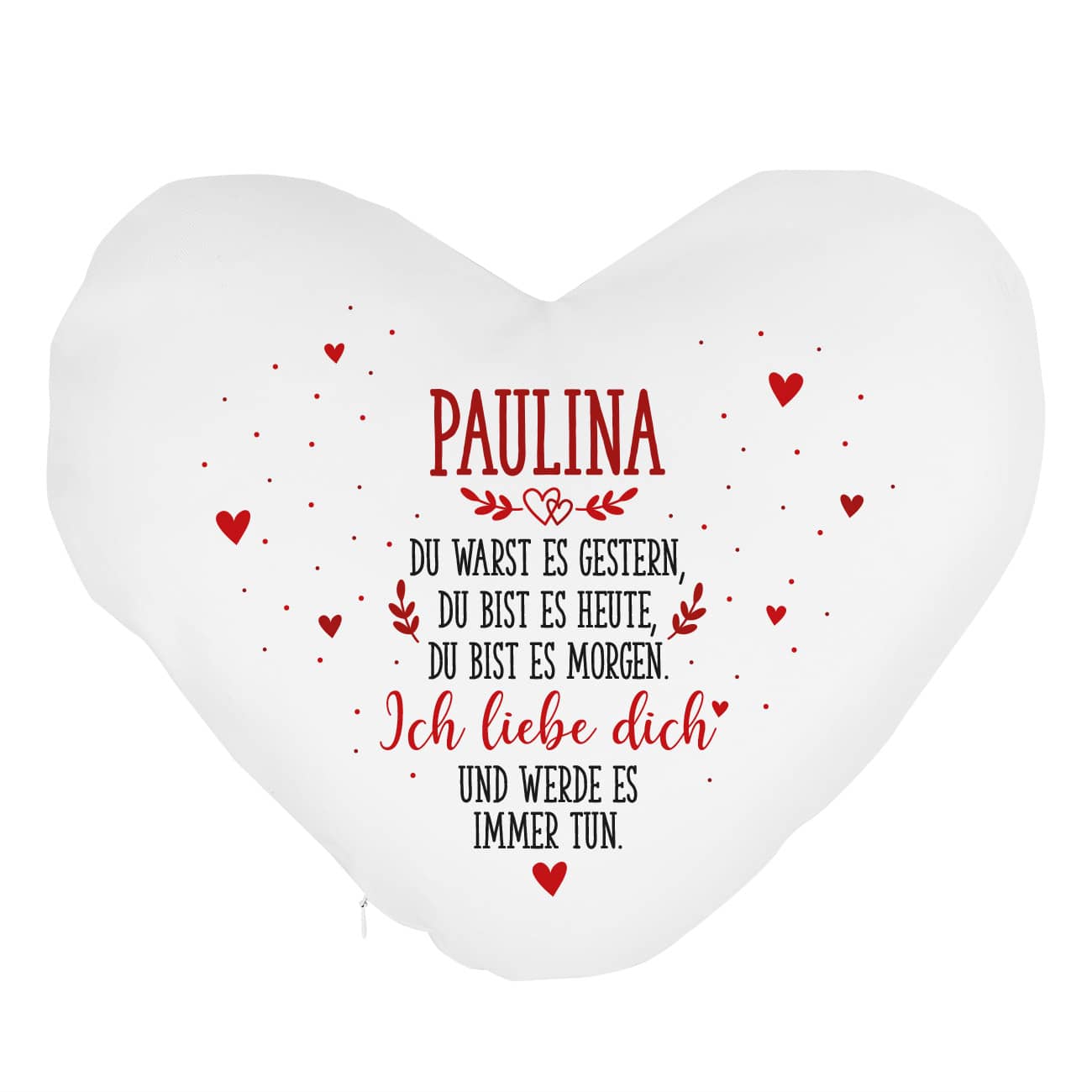 Valentinstagsgeschenk Herzkissen mit Aufdruck