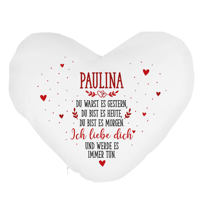 Valentinstagsgeschenk Herzkissen mit Aufdruck