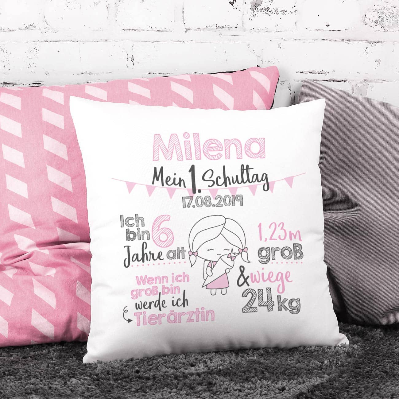 Kissen zur Einschulung für Mädchen