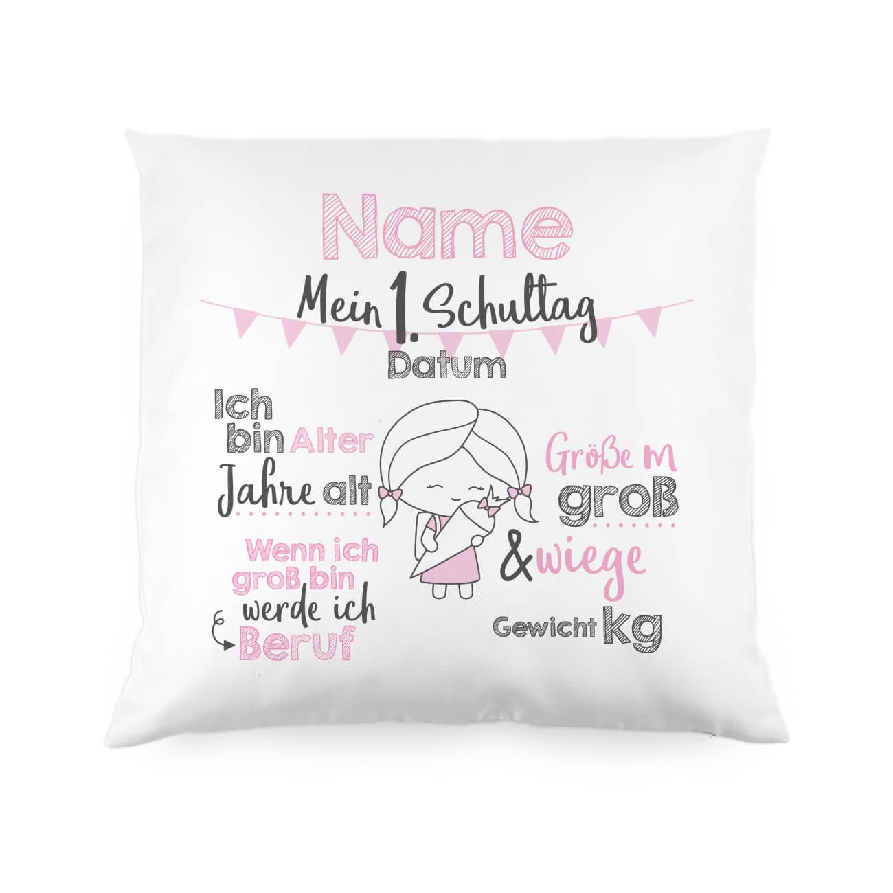 Kissen zur Einschulung für Mädchen
