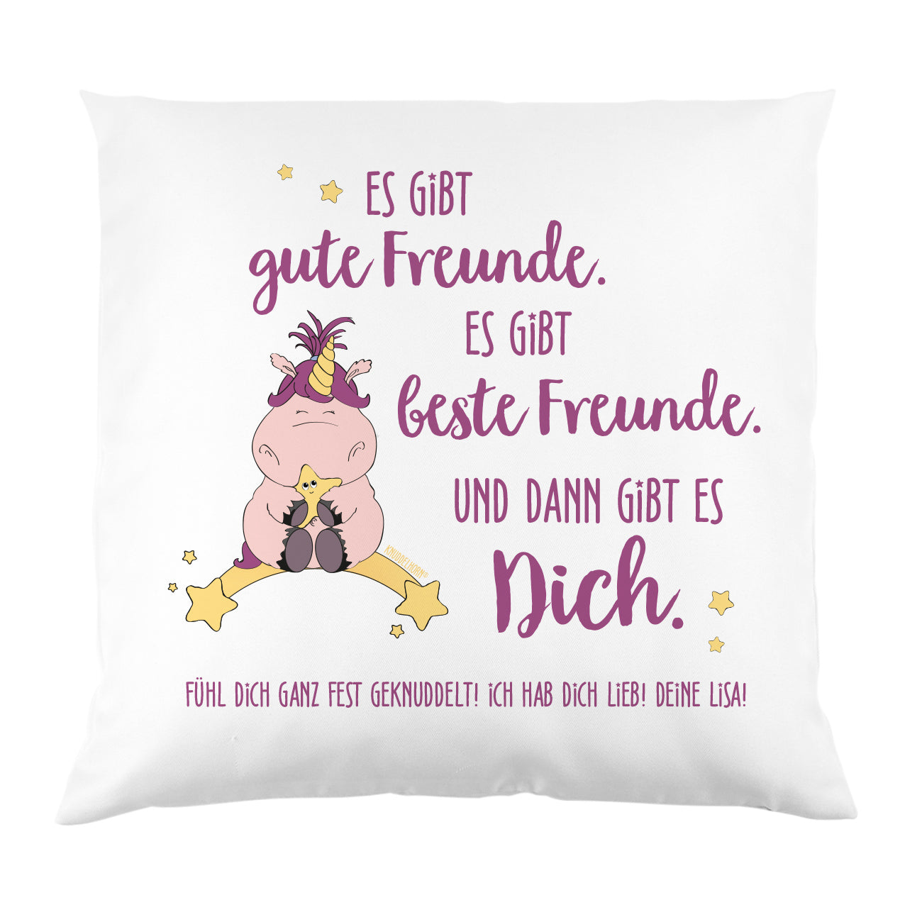 Ihr Wunschtext wird unter dem Motiv platziert