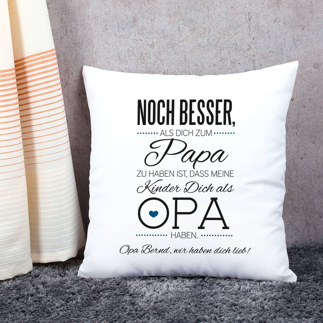 Kissen zum Vatertag für Opa - meine Kinder